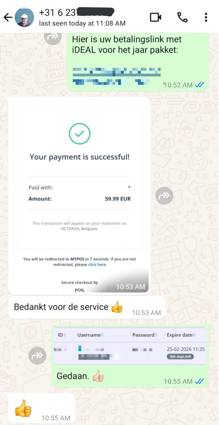WhatsApp klantrecensie.